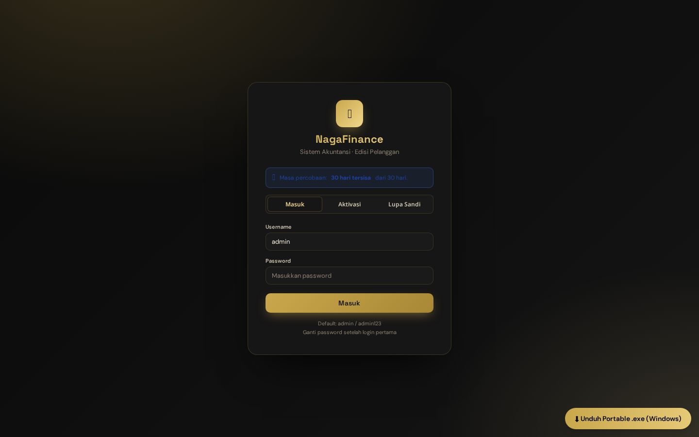 Screenshot NagaFinance — Elegant Finance Hub